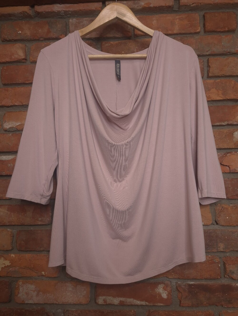 Kollontai Montreal Canada Dusty Pink Cowl Neck Rayon Blend Top XL